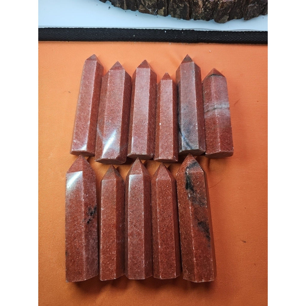 5pcs Avg .65 Natural Rhodonite Quartz Crystal Brazil | Mineral Specimens | Wiccan Center
