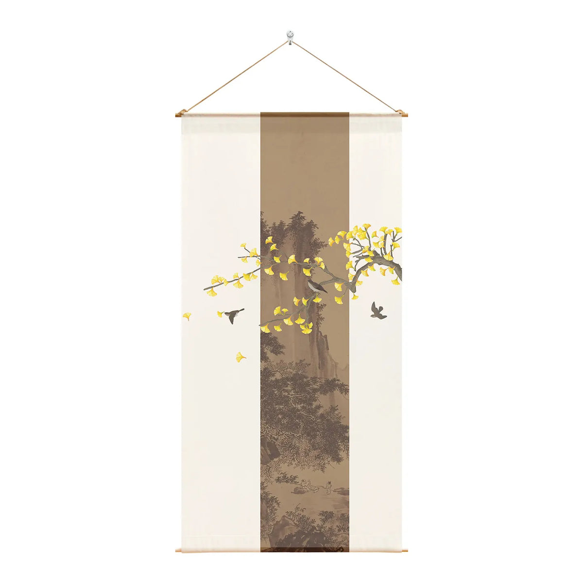 Japanese Zen Sheer Gauze Hanging Room Divider | Tea Room & Meditation Drape | Room Divider | Wiccan Center