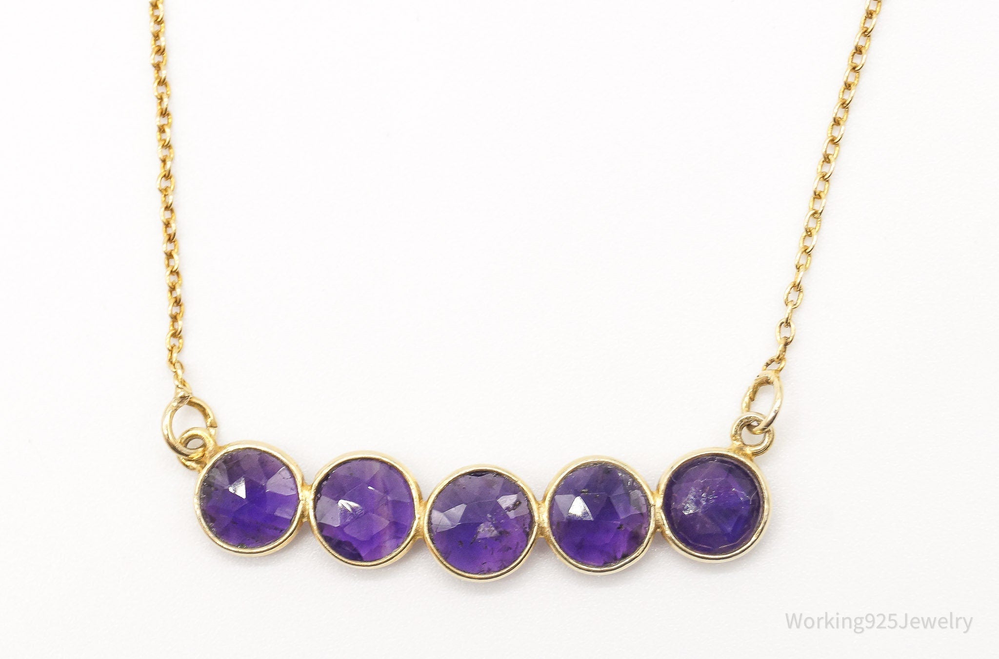 Vintage Amethyst Gold Vermeil Sterling Silver Necklace | Jewelry > Necklaces > Pendants | Wiccan Center