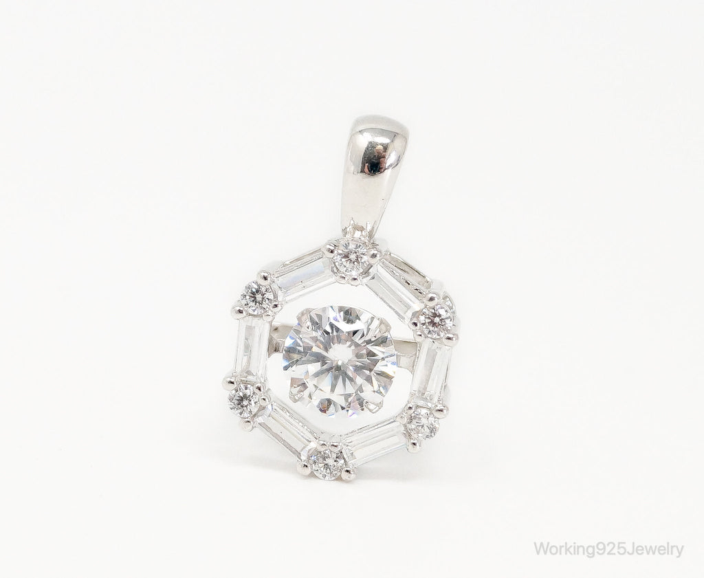 Vintage Art Deco Cubic Zirconia Sterling Silver Necklace Pendant | Jewelry > Necklaces > Pendants | Wiccan Center