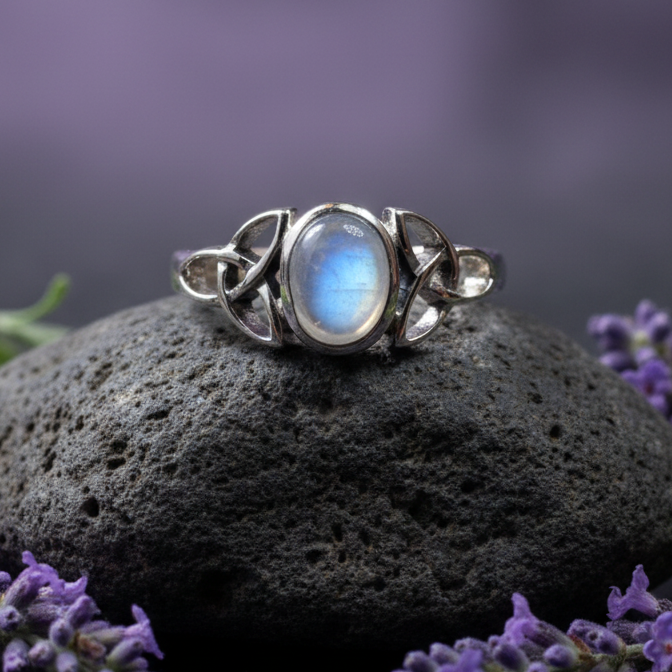 Nina Celtic Knot Moonstone Ring for Women | Ring | Wiccan Center
