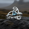 Tara Celtic Triple Spiral Ring in Sterling Silver