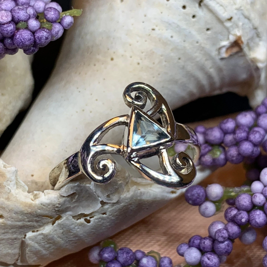 Tara Celtic Triple Spiral Ring in Sterling Silver