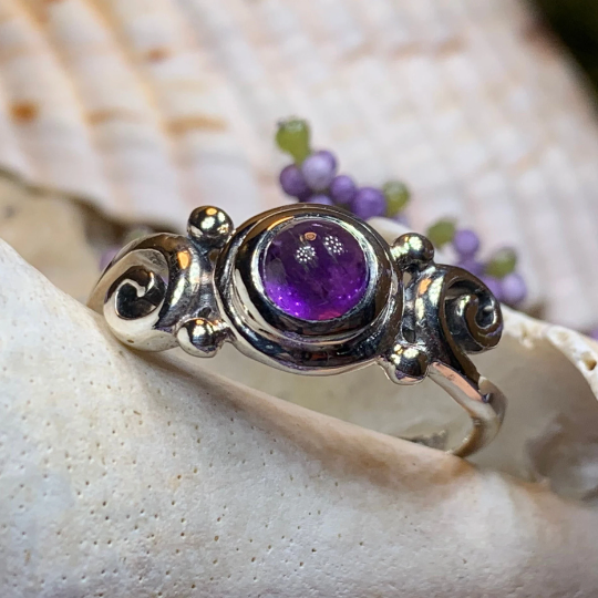 Jillian Celtic Knot Amethyst Ring in Sterling Silver