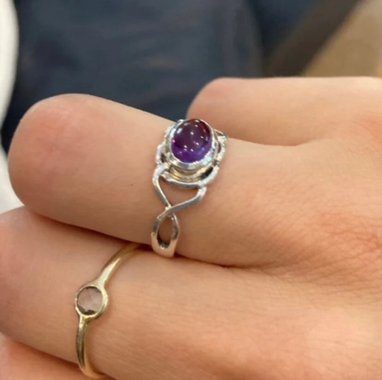 Felicia Celtic Knot Amethyst Ring in Sterling Silver | Ring | Wiccan Center