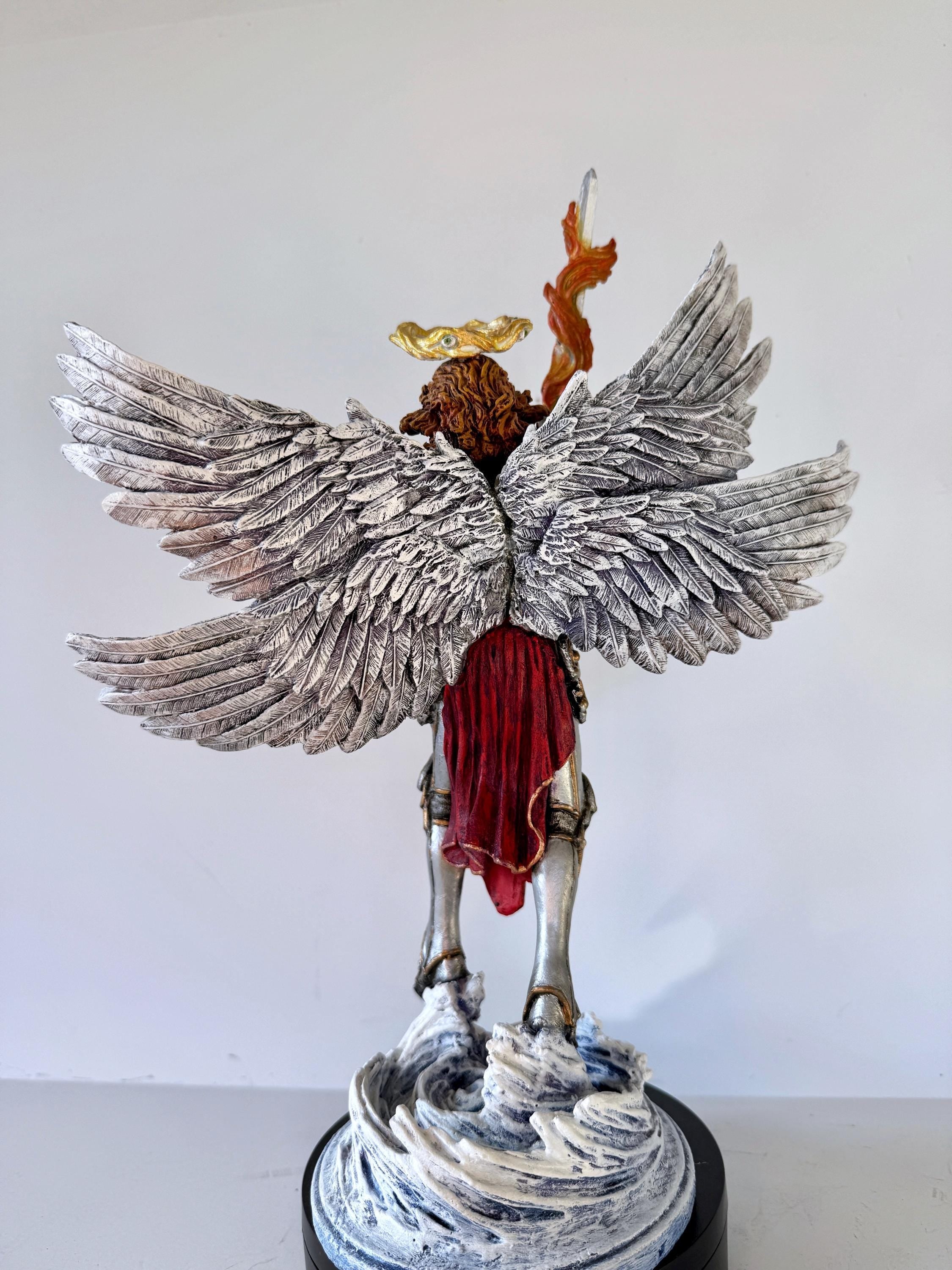 Saint Michael the Archangel Statue, Full Color | Mythological Figurine | Myths and Legends Statue| Guardian Angel Statue for Gothic Decor