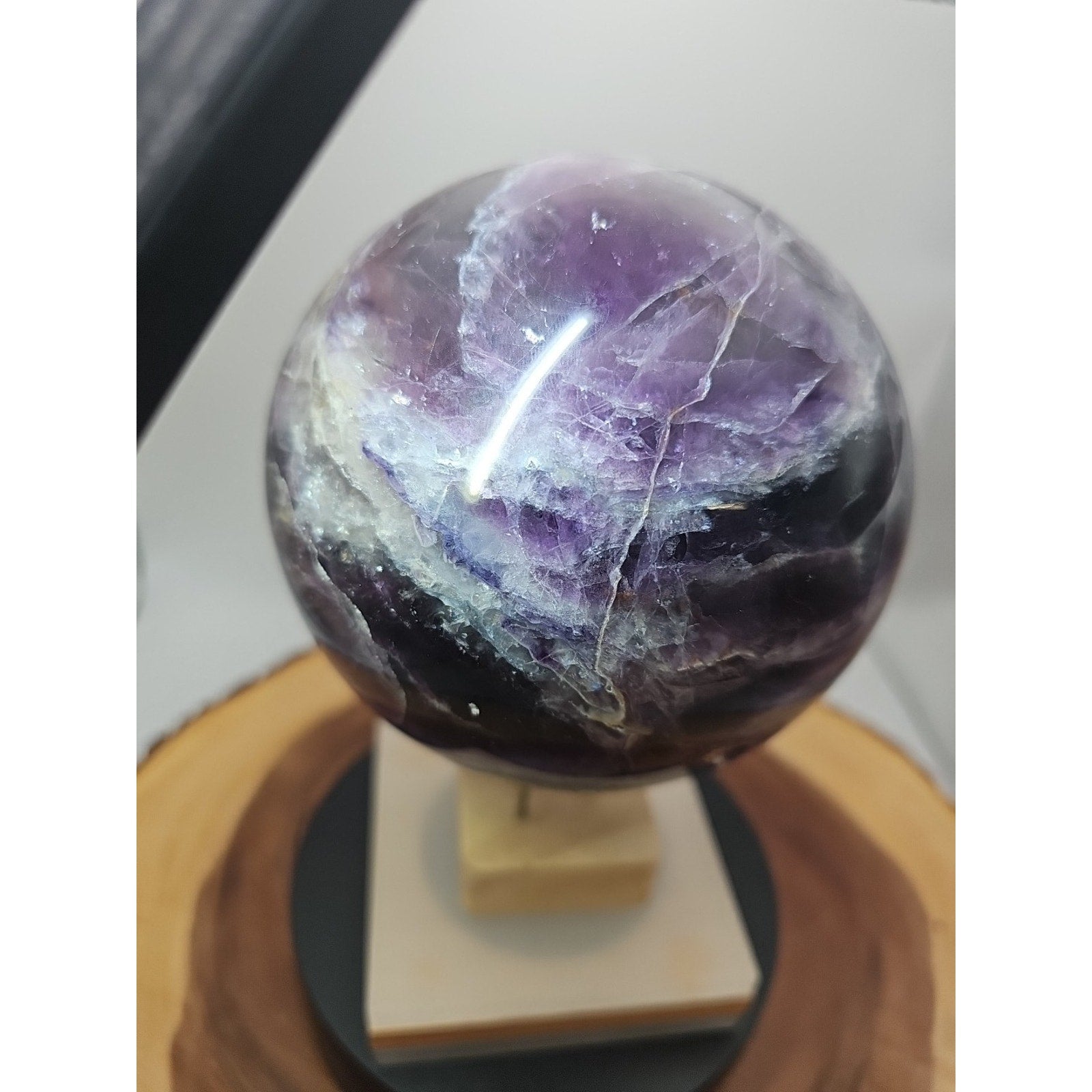 Large Rainbow Fluorite Quartz Crystal Sphere — 6.4 inches, Polished | CrystalCloud Company | Crystal Spheres & Eggs | Wiccan Center