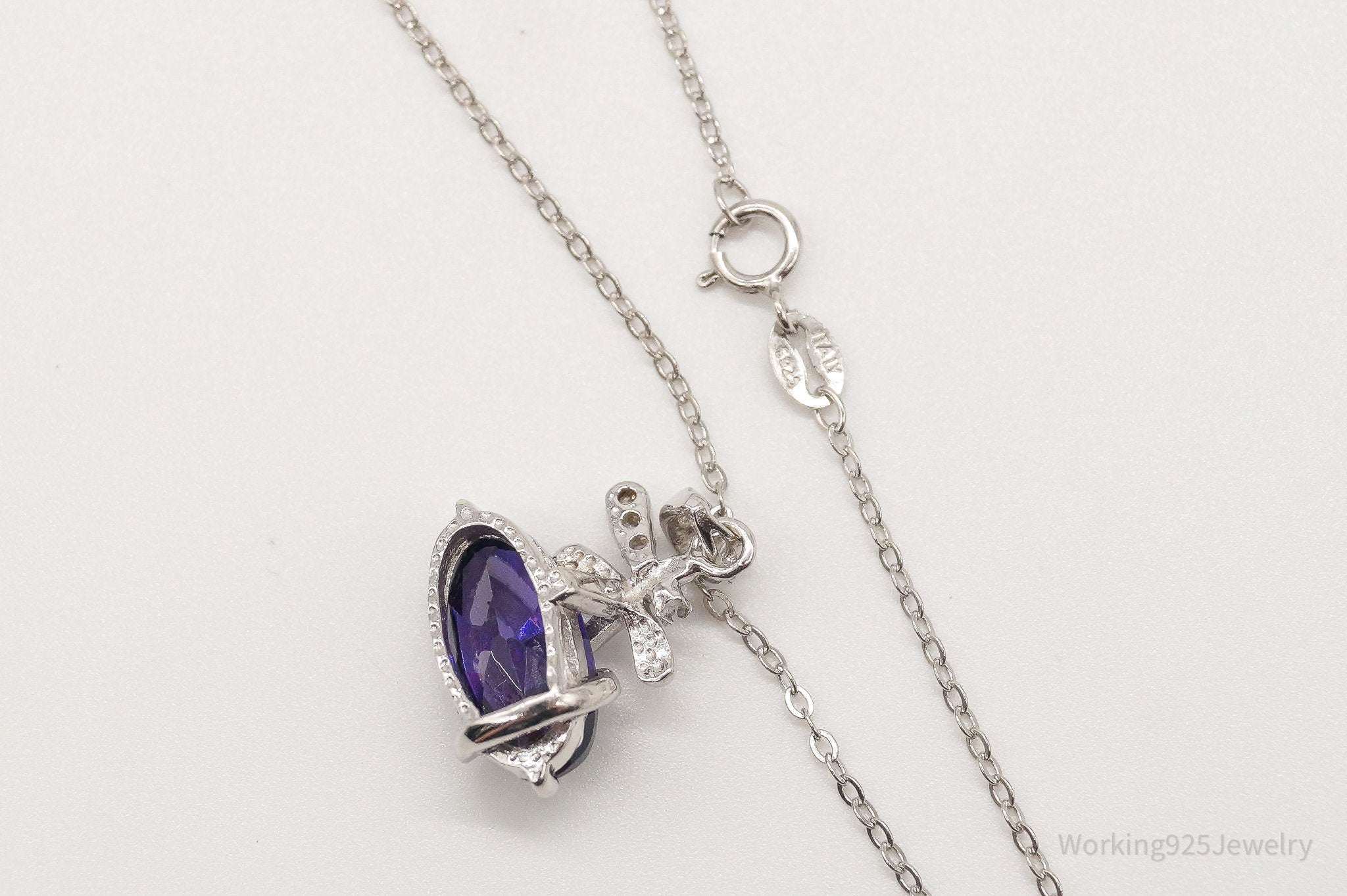 Cubic Zirconia Lab Amethyst Sterling Silver Necklace | Jewelry > Necklaces > Pendants | Wiccan Center