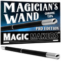 Magicians Wand - Black with Chrome Tips | Magic Tricks | Wiccan Center