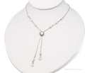 Vintage QT Inc Mother Of Pearl & Pearl Sterling Silver Chain Necklace 16" | Jewelry > Necklaces | Wiccan Center