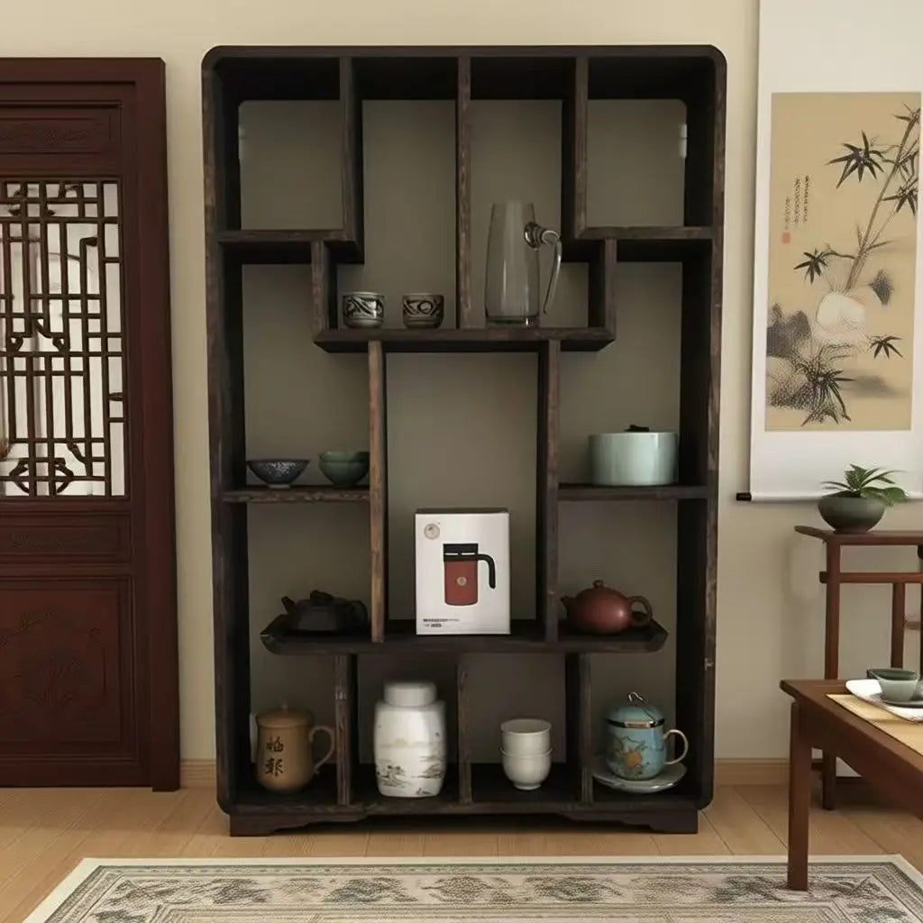 Wall or Floor Solid Wood Duobao Bogu Shelf | Curio Display Rack | display shelves | Wiccan Center