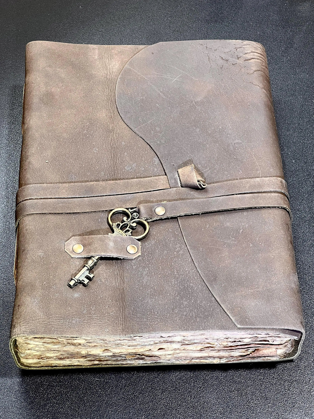 Large Rustic Brown Leather Bound 100 Page Sketchbook Notebook Key Carving Wholesale | Books, Movies & Music > Books > Blank Books > Journals & Notebooks | Wiccan Center