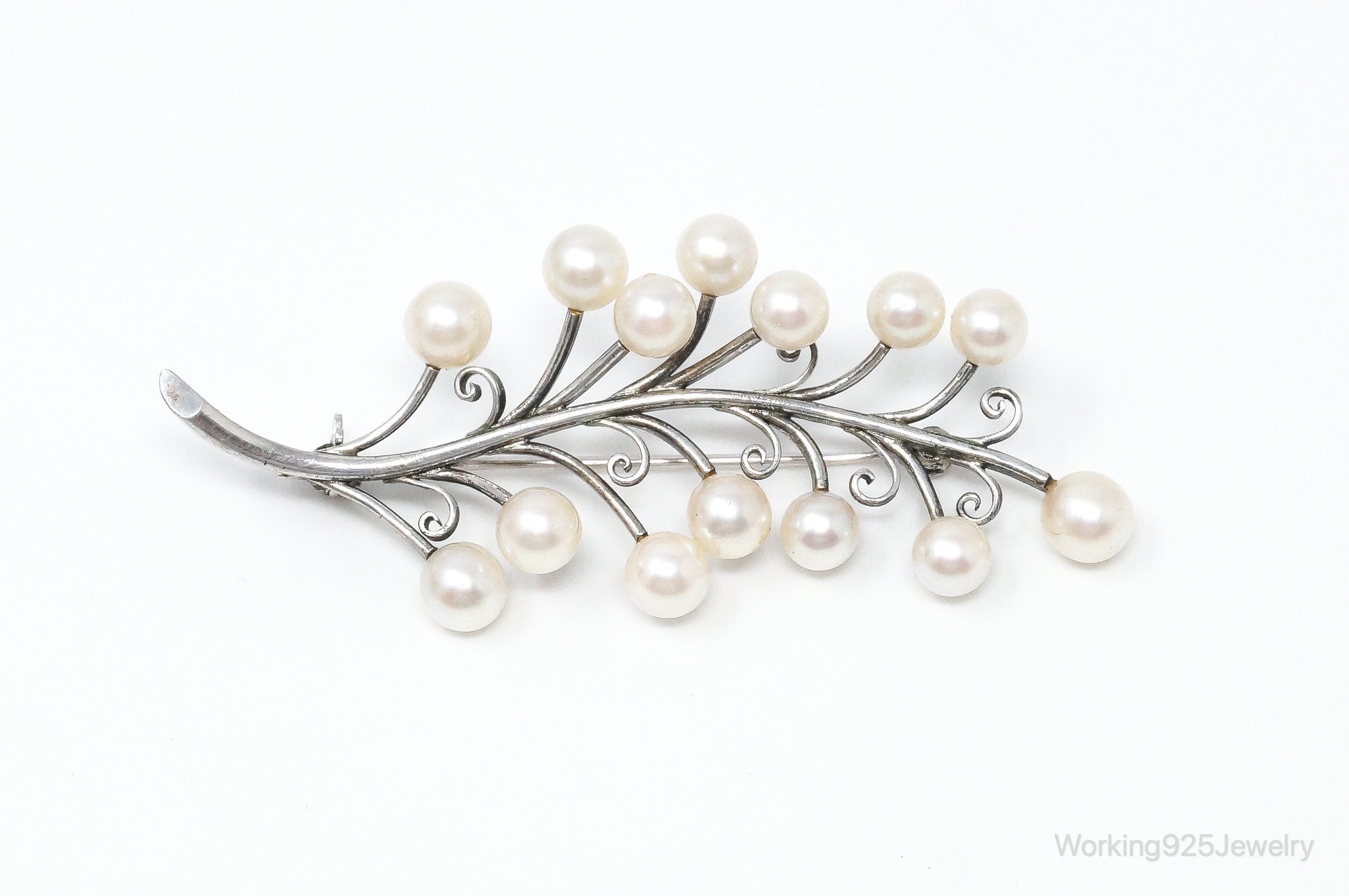 Antique K.T. Pearl Branch Sterling Silver Brooch Pin | Jewelry > Brooches, Pins & Clips | Wiccan Center