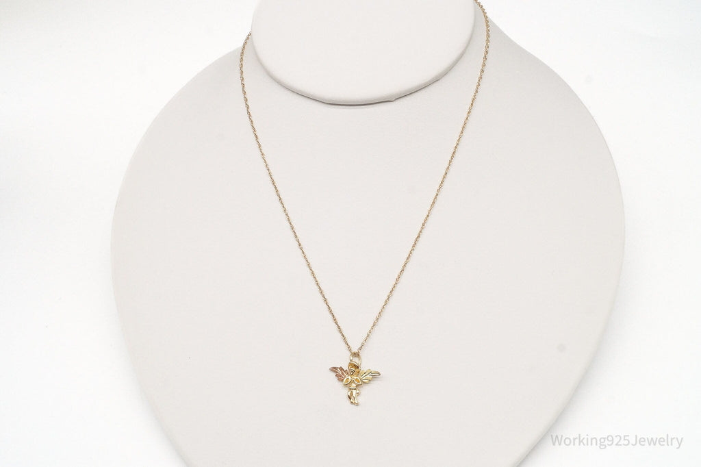 Vintage 14K Gold Filled Angel Chainlink Necklace | Jewelry > Necklaces > Pendants | Wiccan Center