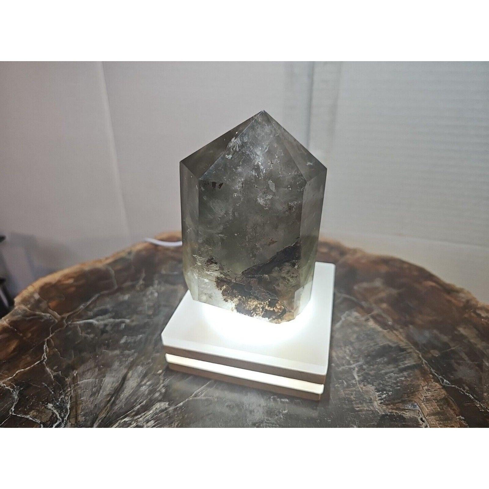 Green Ghost Phantom Quartz Crystal Obelisk — 1.73 lbs, Madagascar | CrystalCloud Company | Crystal Points & Towers | Wiccan Center