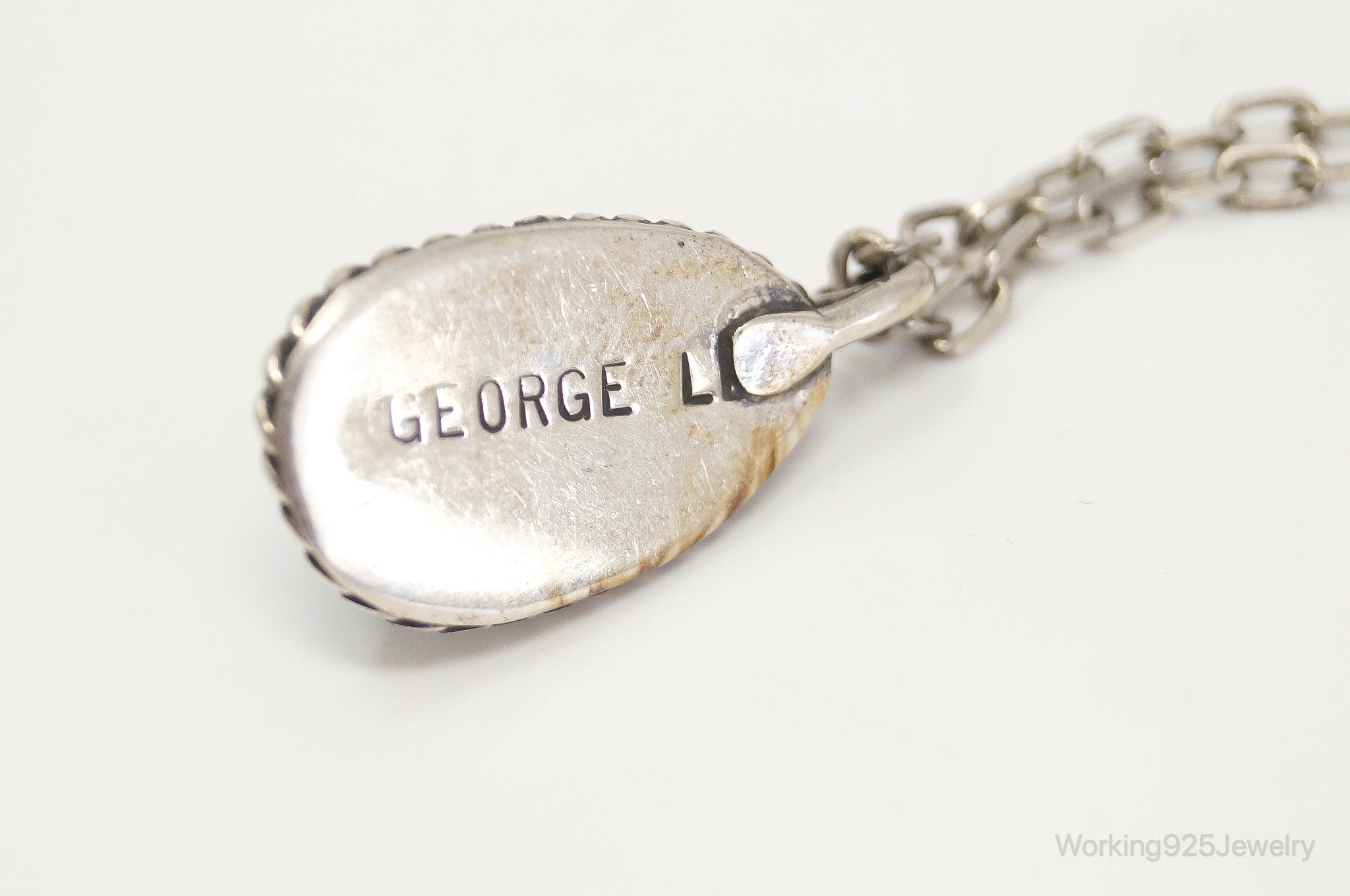VTG Handmade Native American George Lee Turquoise Sterling Silver Necklace | Jewelry > Necklaces > Pendants | Wiccan Center