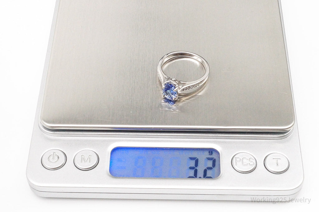 BBJ Tanzanite Diamond Rhodium Over Sterling Silver Ring - Size 7.75 | Jewelry > Rings | Wiccan Center