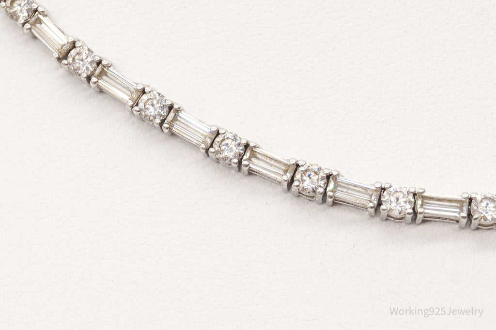 Vintage Cubic Zirconia Platinum Clad Sterling Silver Necklace 16" | Jewelry > Necklaces > Pendants | Wiccan Center