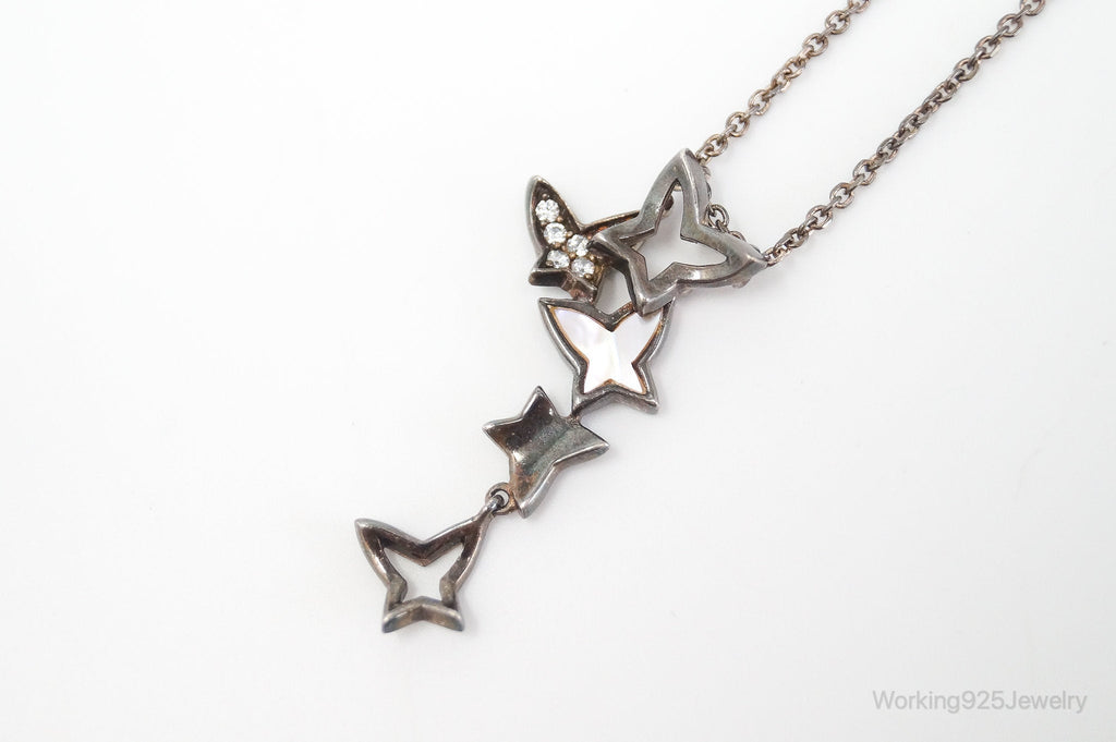 Folli Follie Mother Of Pearl Cubic Zirconia Butterflies Sterling Silver Necklace | Jewelry > Necklaces > Pendants | Wiccan Center