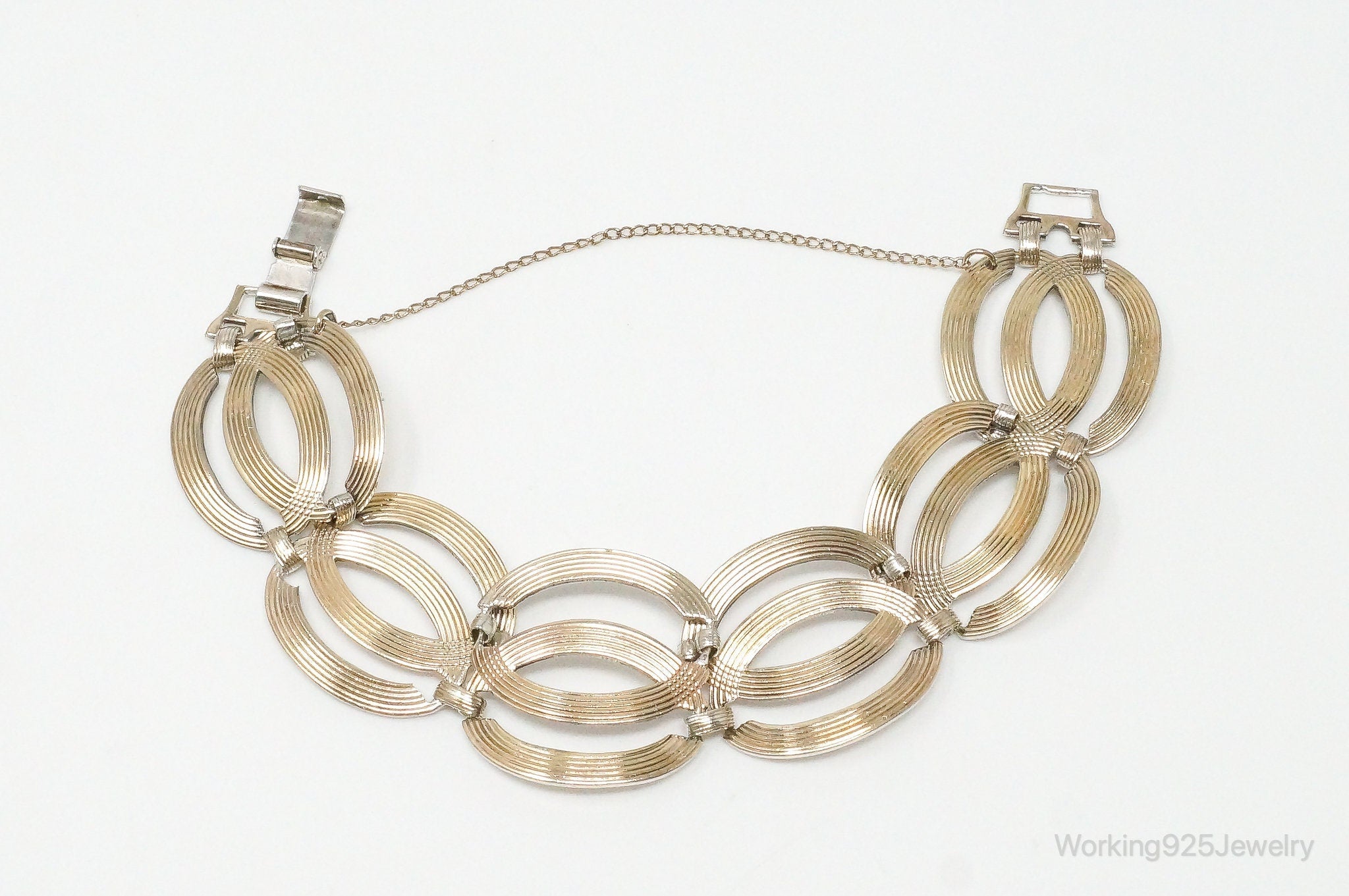 Vintage Designer Symmetalic 14K Gold Art Deco Sterling Silver Bracelet | Jewelry > Bracelets | Wiccan Center