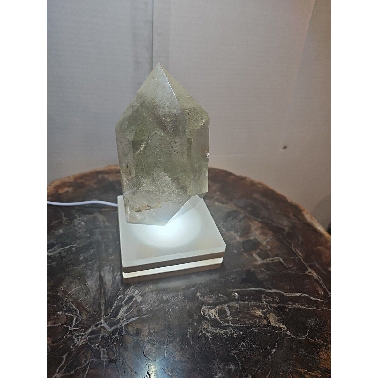 Green Ghost Phantom Quartz Crystal Obelisk — 2.7 lbs, Madagascar | CrystalCloud Company