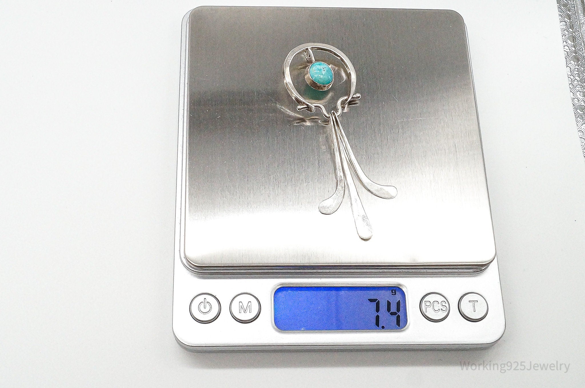 Vintage Modernist Amazonite Sterling Silver Pendant | Jewelry > Necklaces > Pendants | Wiccan Center