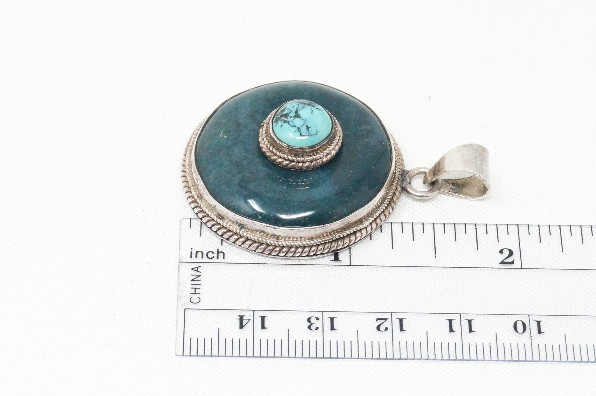 Vintage Southwest Style Turquoise Sterling Silver Necklace Pendant | Jewelry > Necklaces > Pendants | Wiccan Center