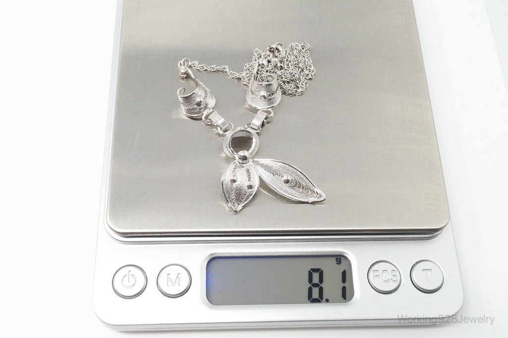 Vintage Joseph Esposito Filigree Sterling Silver Necklace | Jewelry > Necklaces > Pendants | Wiccan Center