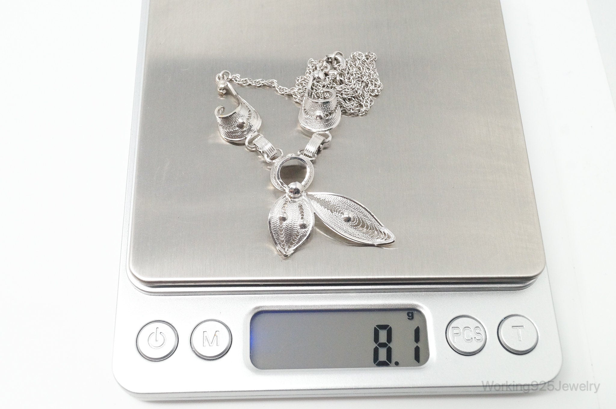 Vintage Joseph Esposito Filigree Sterling Silver Necklace | Jewelry > Necklaces > Pendants | Wiccan Center