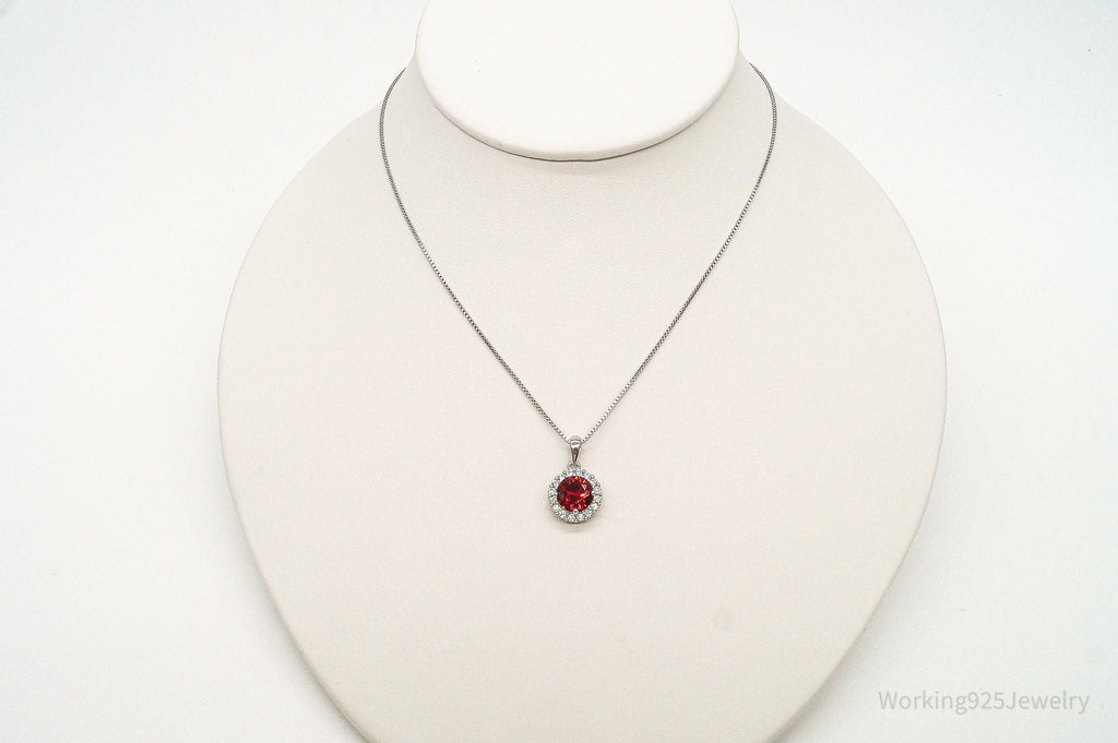 Red & White Cubic Zirconia Sterling Silver Necklace | Jewelry > Necklaces > Pendants | Wiccan Center