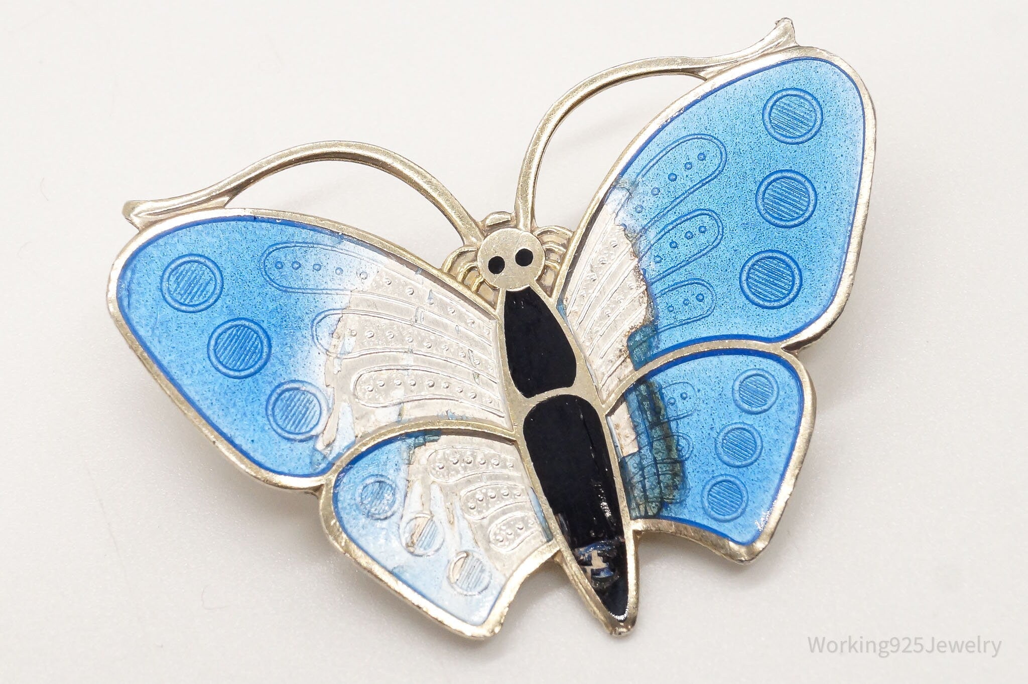 Vintage Norway Norse Butterfly Enamel Gold Wash Sterling Silver Pin Brooch | Jewelry > Brooches, Pins & Clips | Wiccan Center