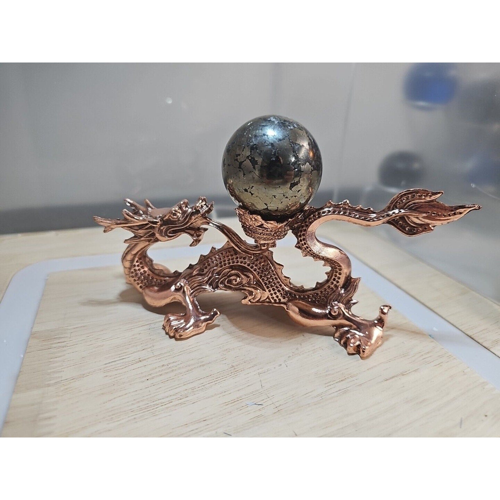 Chalcopyrite Crystal Sphere — 187g, Carved Quartz Ball for Reiki Healing | CrystalCloud Company | Crystal Spheres & Eggs | Wiccan Center
