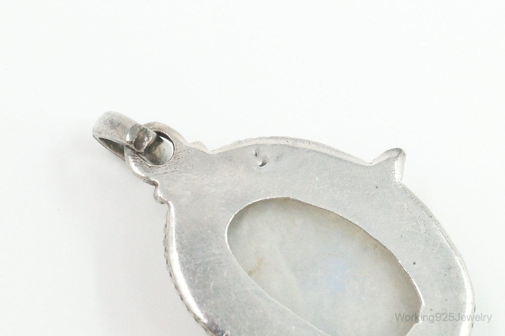 Vintage Moonstone Sterling Silver Southwestern Necklace Pendant | Jewelry > Necklaces > Pendants | Wiccan Center