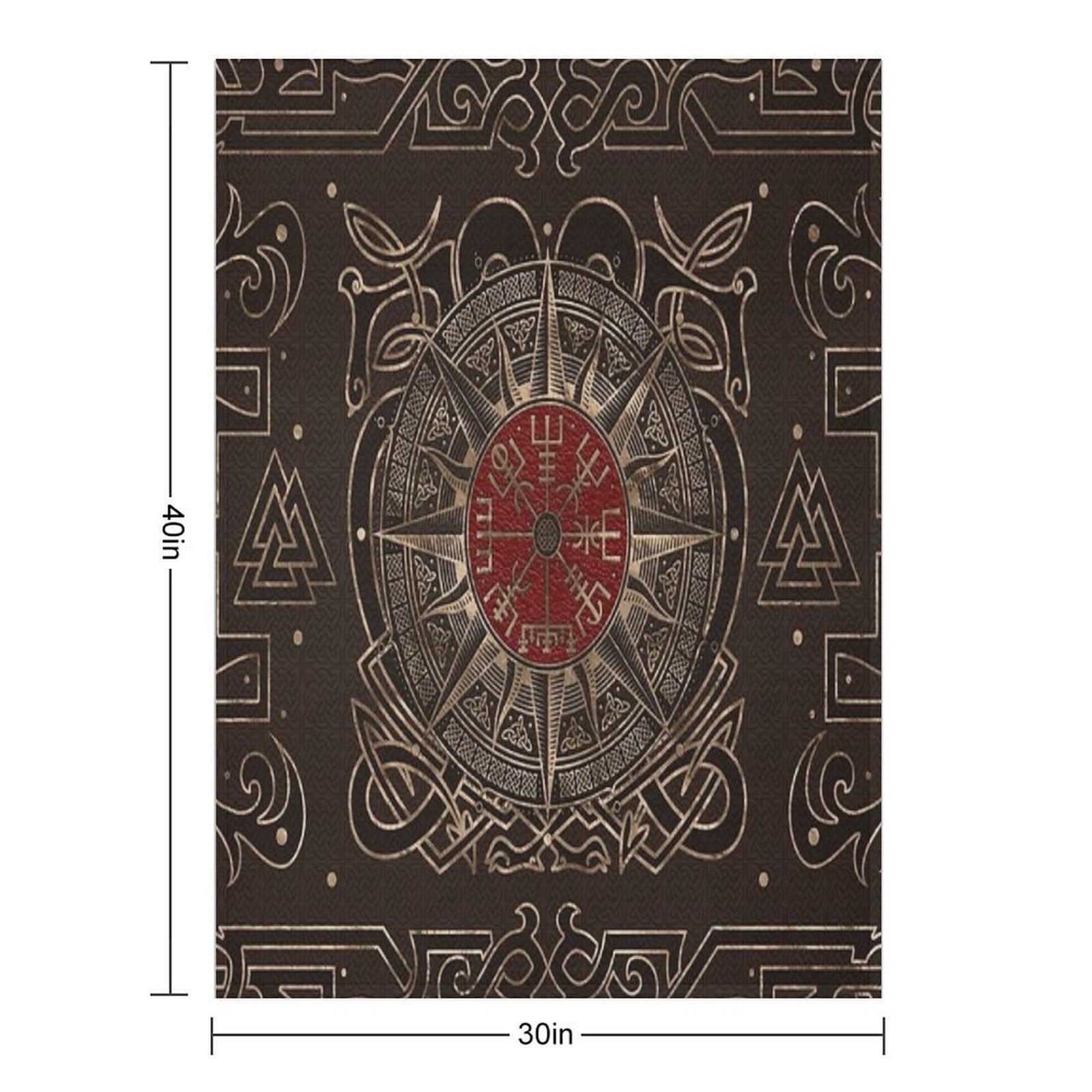 Vegvisir - Viking Compass Ornament Velvety-soft Throw Blanket