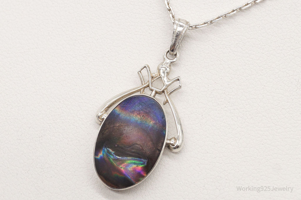 Vintage Designer Ciana Paua Abalone Shell Sterling Silver Necklace | Jewelry > Necklaces > Pendants | Wiccan Center