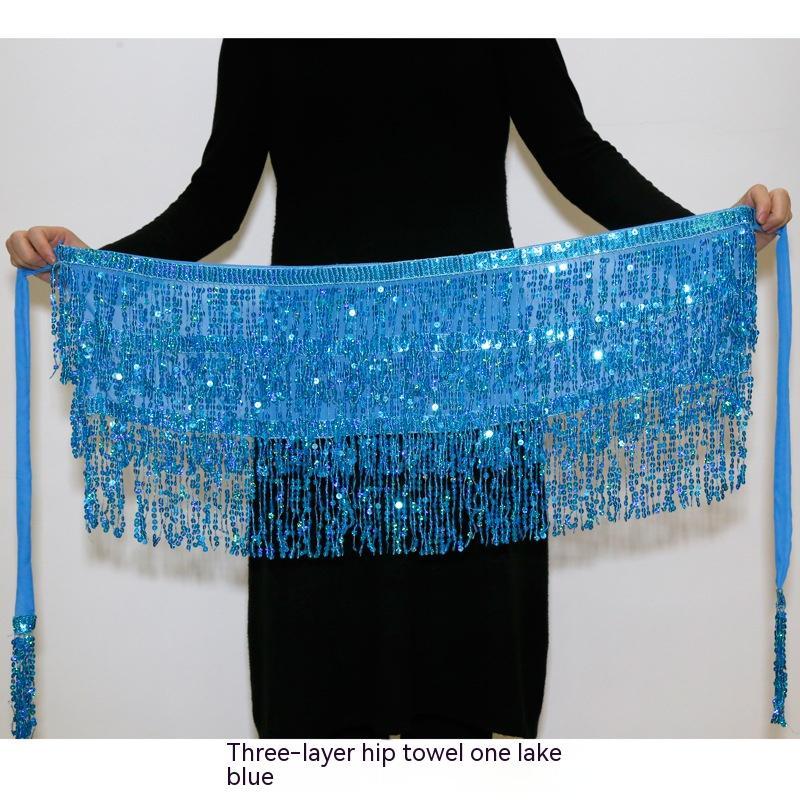 Halloween Belly Dance Costume Sequined Tassel Hip Skirt Waist Scarf | null | Wiccan Center