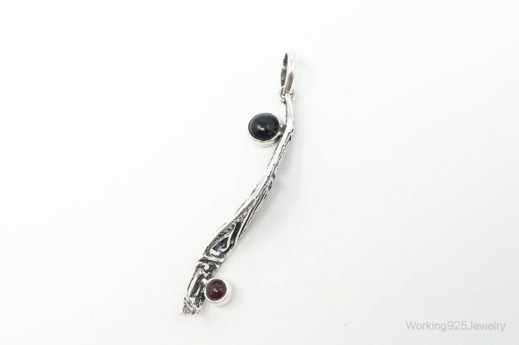 Unique Designer KARA Black Onyx Ruby Sterling Silver Necklace Pendant | Jewelry > Necklaces > Pendants | Wiccan Center