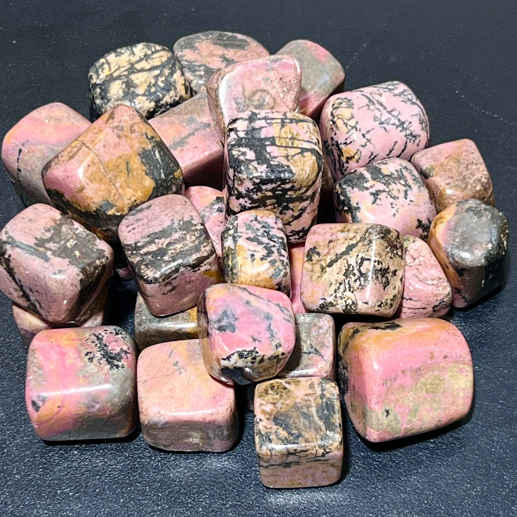 Pink Rhodonite Tumbled Stones (By The Piece or Pound) | Home & Living > Home Decor > Home Accents > Rocks & Geodes | Wiccan Center