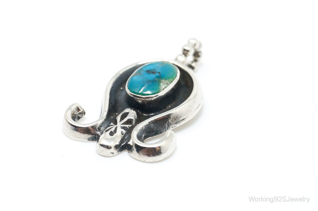 Vintage Native American Unsigned Turquoise Sterling Silver Pendant | Jewelry > Necklaces > Pendants | Wiccan Center