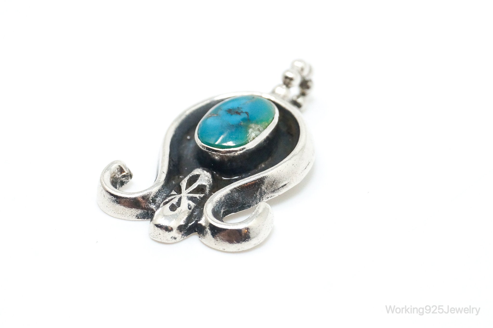 Vintage Native American Unsigned Turquoise Sterling Silver Pendant | Jewelry > Necklaces > Pendants | Wiccan Center