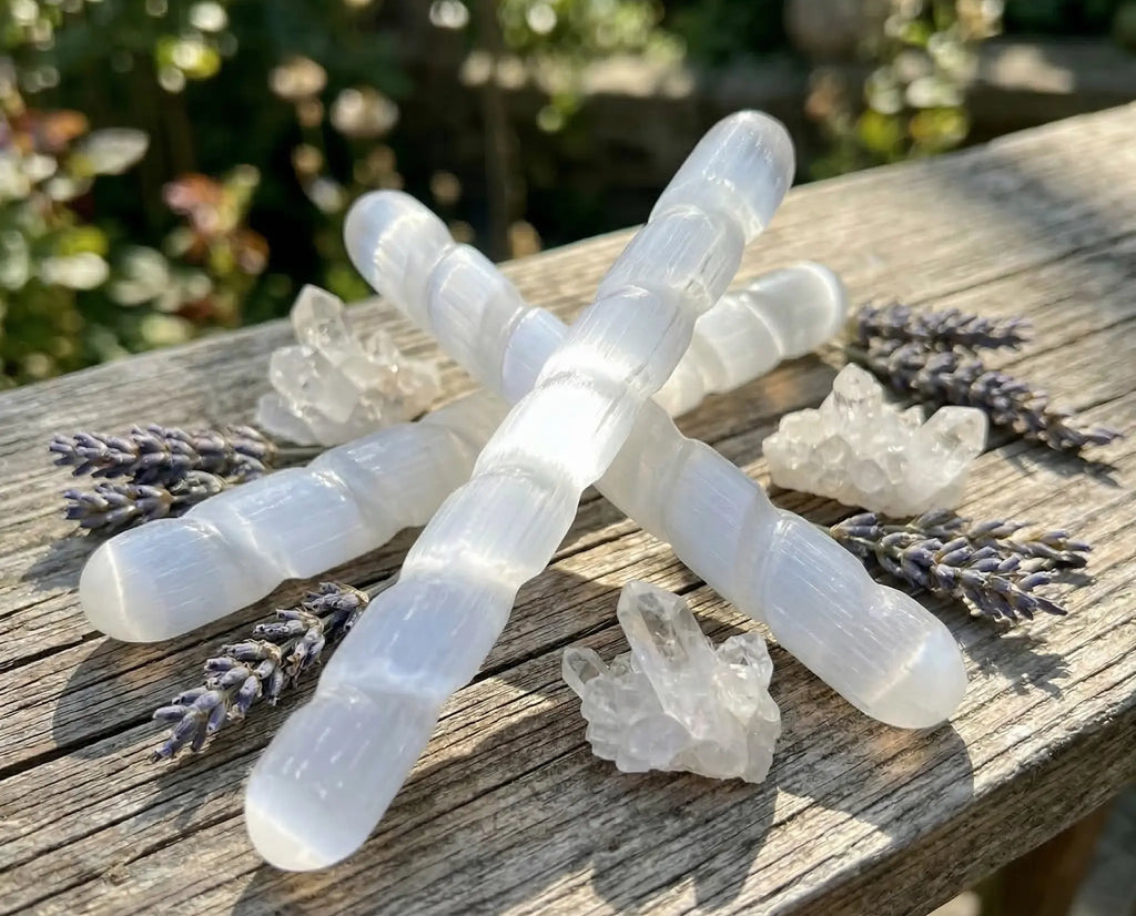 Selenite Satin Spar Crystal Spiral Wand Carving (5-6 Inches) | Home & Living > Spirituality & Religion > Prayer Beads & Charms > Metaphysical Crystals | Wiccan Center