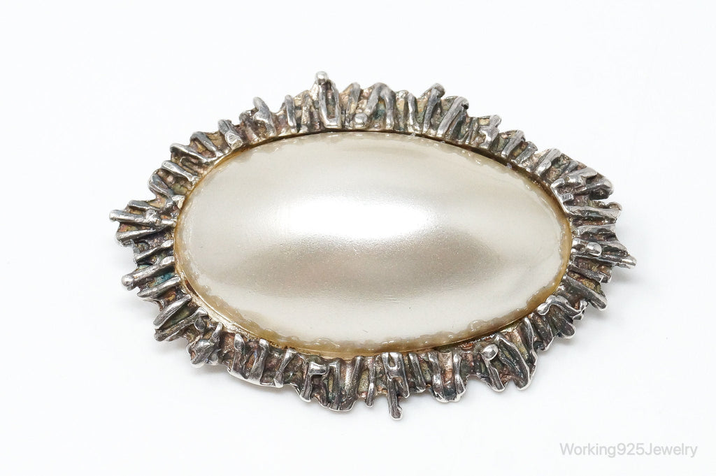 Rare Vintage Astrid Holthe Pearl Sterling Silver Brooch Pin | Jewelry > Brooches, Pins & Clips | Wiccan Center