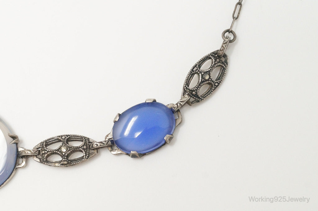 Antique Glass Sterling Silver Filigree Necklace | Jewelry > Necklaces > Pendants | Wiccan Center