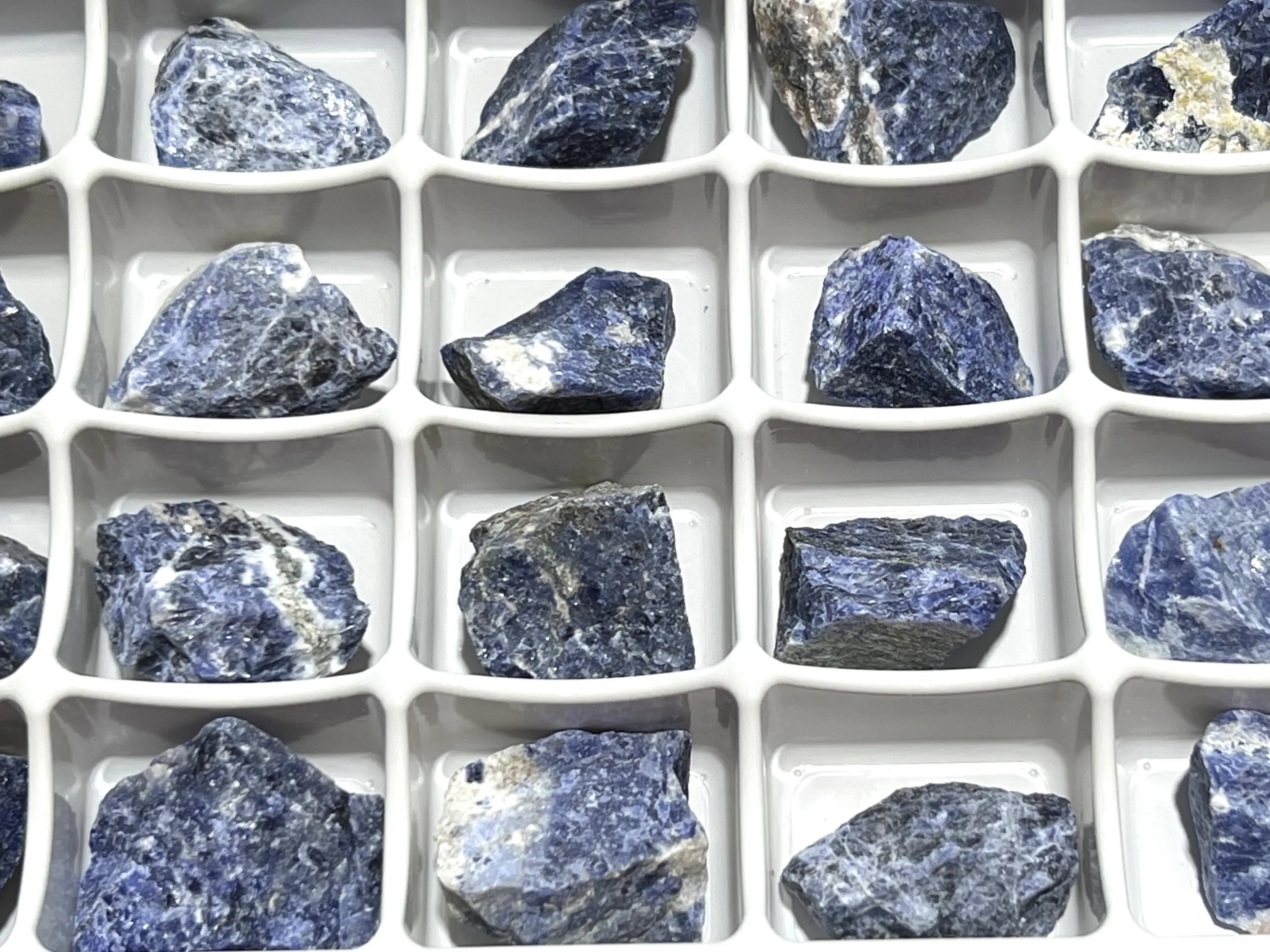 Blue Sodalite Rough Raw Stones (24 Pcs) Boxed Flat | Home & Living > Home Decor > Home Accents > Rocks & Geodes | Wiccan Center