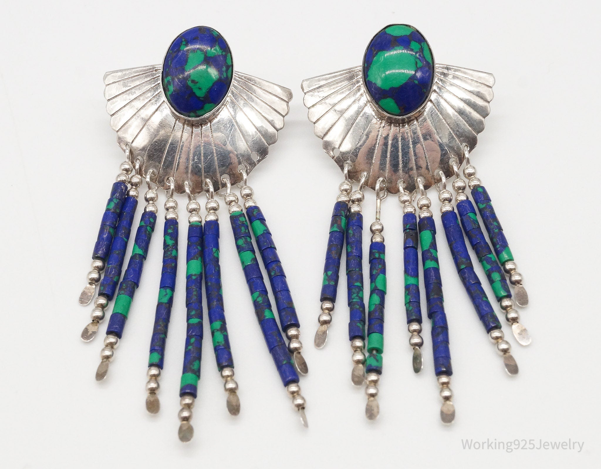 Vintage Native American Azurite Sterling Silver Earrings | Jewelry > Earrings | Wiccan Center