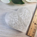 Selenite Heart w/Etched Wings Charging Plate