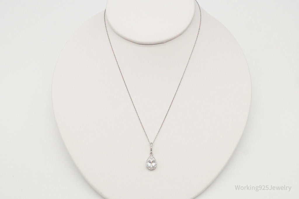 Vintage Designer HDS Large Cubic Zirconia Sterling Silver Necklace | Jewelry > Necklaces > Pendants | Wiccan Center