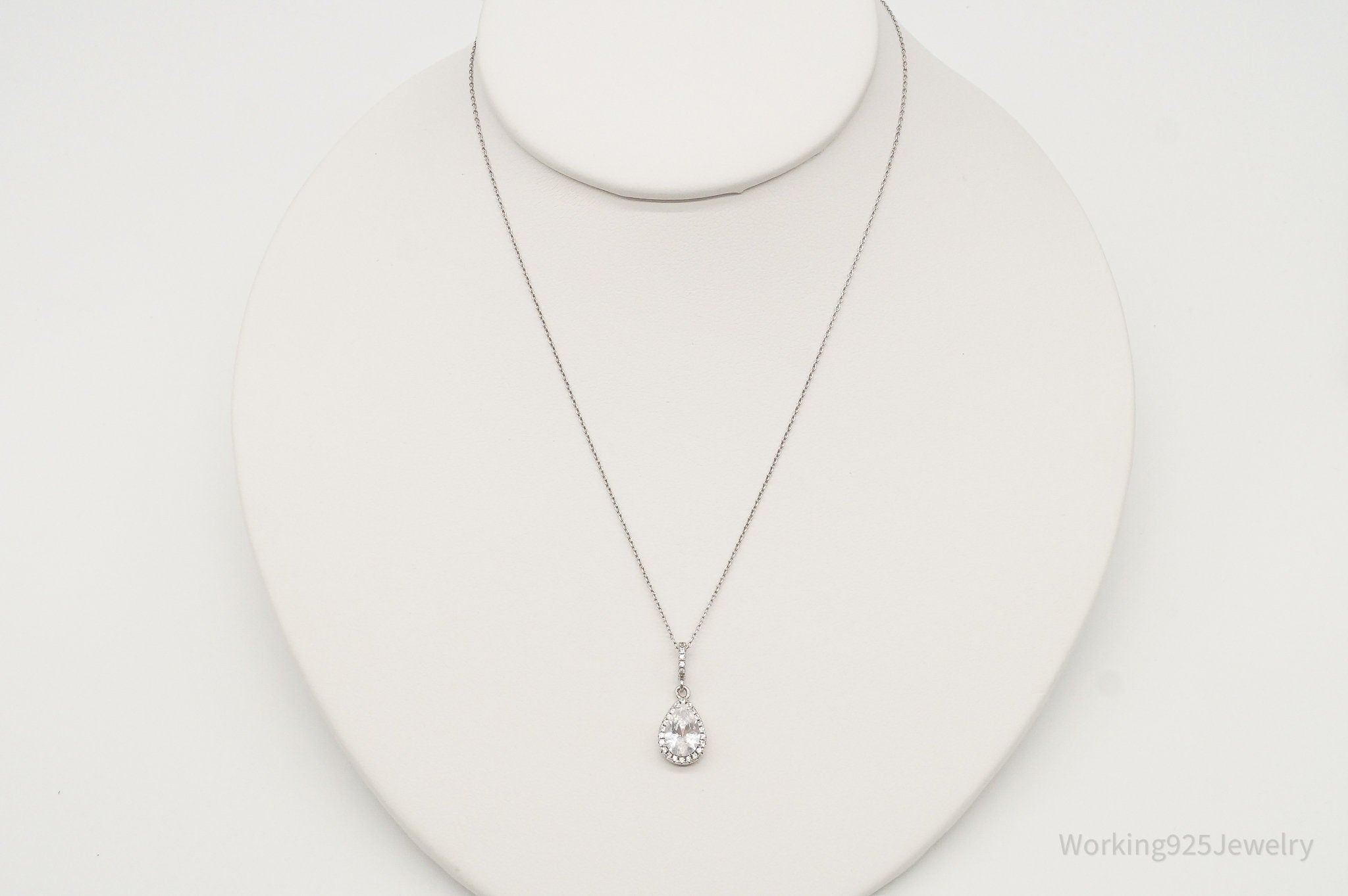 Vintage Designer HDS Large Cubic Zirconia Sterling Silver Necklace | Jewelry > Necklaces > Pendants | Wiccan Center