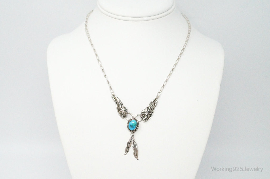 Vintage Native American Unsigned Turquoise Sterling Silver Necklace | Jewelry > Necklaces > Pendants | Wiccan Center