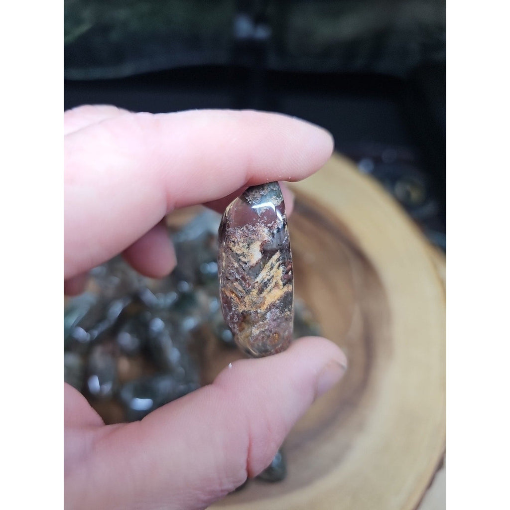 24Pcs Natural Phantom Ghost Clear Quartz Crystal Stone Tumble Brazil .61lbs | Palm Stones & Tumbled Crystals | Wiccan Center
